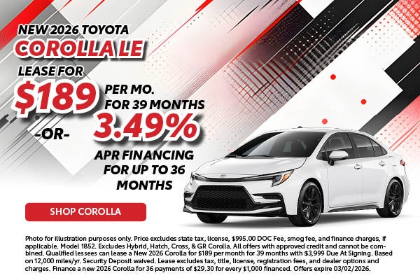 NEW 2026 TOYOTA COROLLA